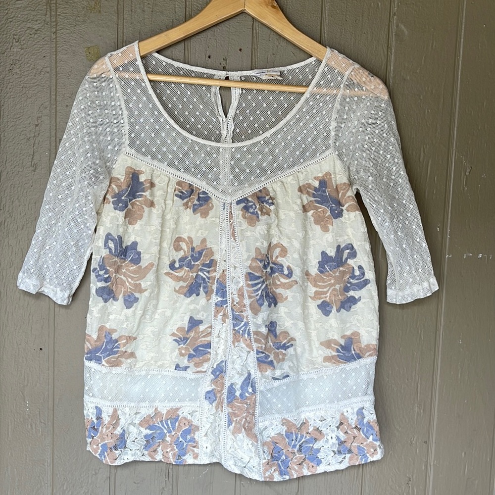 Anthropologie Meadow Rue floral top